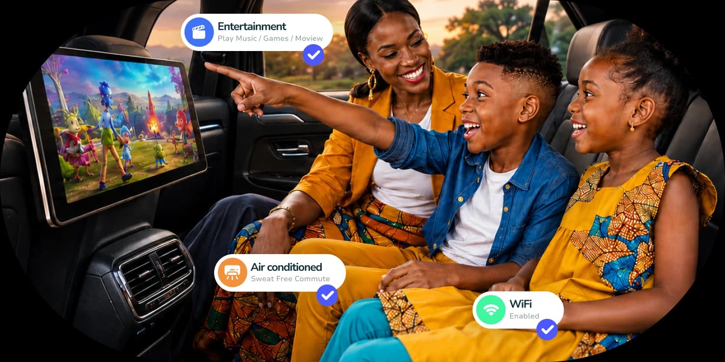 Divertissement à bord — clim, musique, Wi-Fi